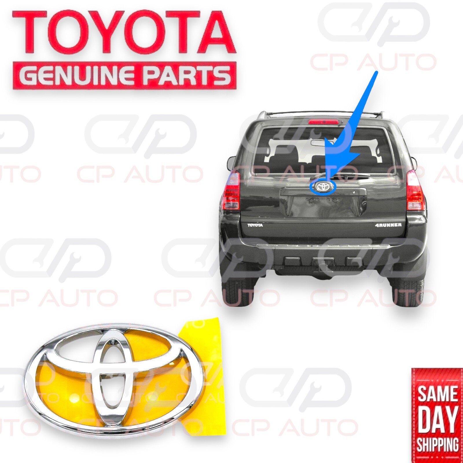03 – 09 TOYOTA 4RUNNER REAR BACK DOOR TRUNK LIFTGATE CHROME EMBLEM BADGE OEM NEW