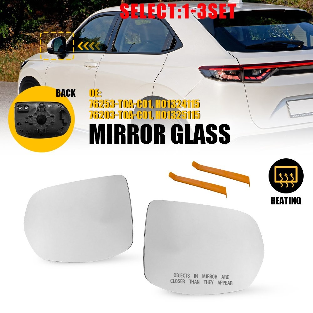 Left and Right Heated Mirror Glass For 2012-2016 Honda CR-V 2016-22 HR-V OE 2-6X