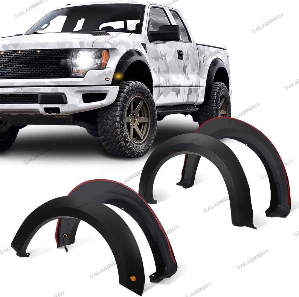 Fender Flares Fits 2015-2017 Ford F150 Styleside w/ LED Light Raptor Style 4pcs