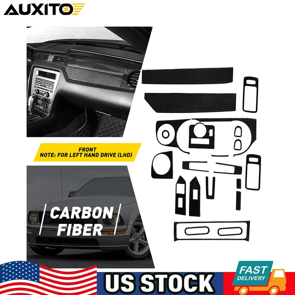 21X NEW For Ford Mustang 2009-2013 Carbon Fiber Interior Set Kit Decoration Trim
