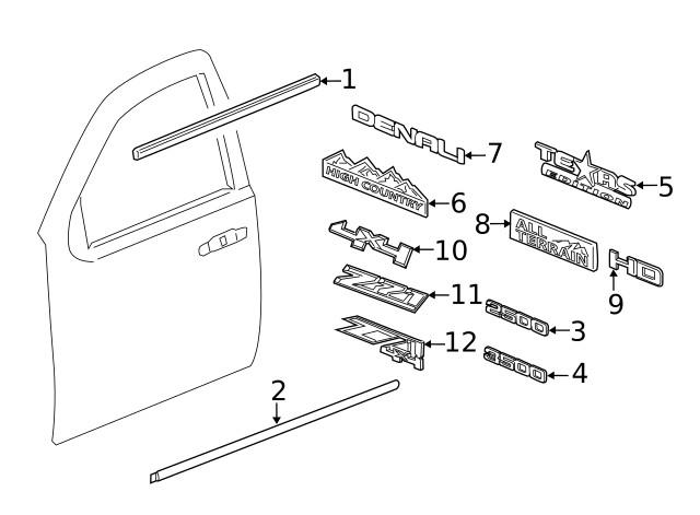 Genuine GM Front Driver Side Door Window Belt Reveal Molding 84025009