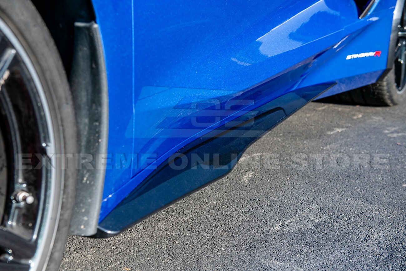 For 20-Up Corvette C8 | Z06 Style CARBON FLASH METALLIC Side Skirts Rocker Panel