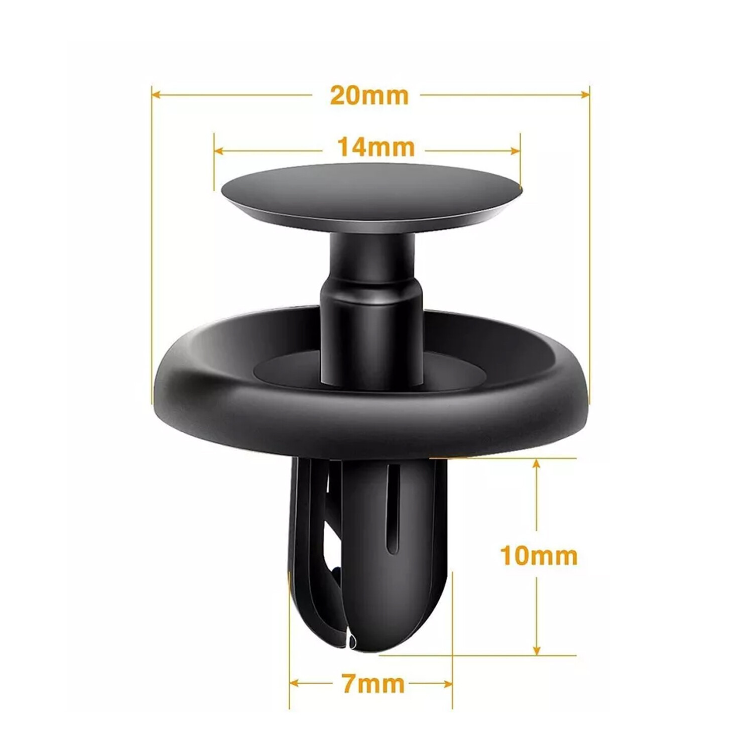 100Pcs Bumper Clips 7mm Fastener Fender Push Plastic Rivet for Toyota Pontiac