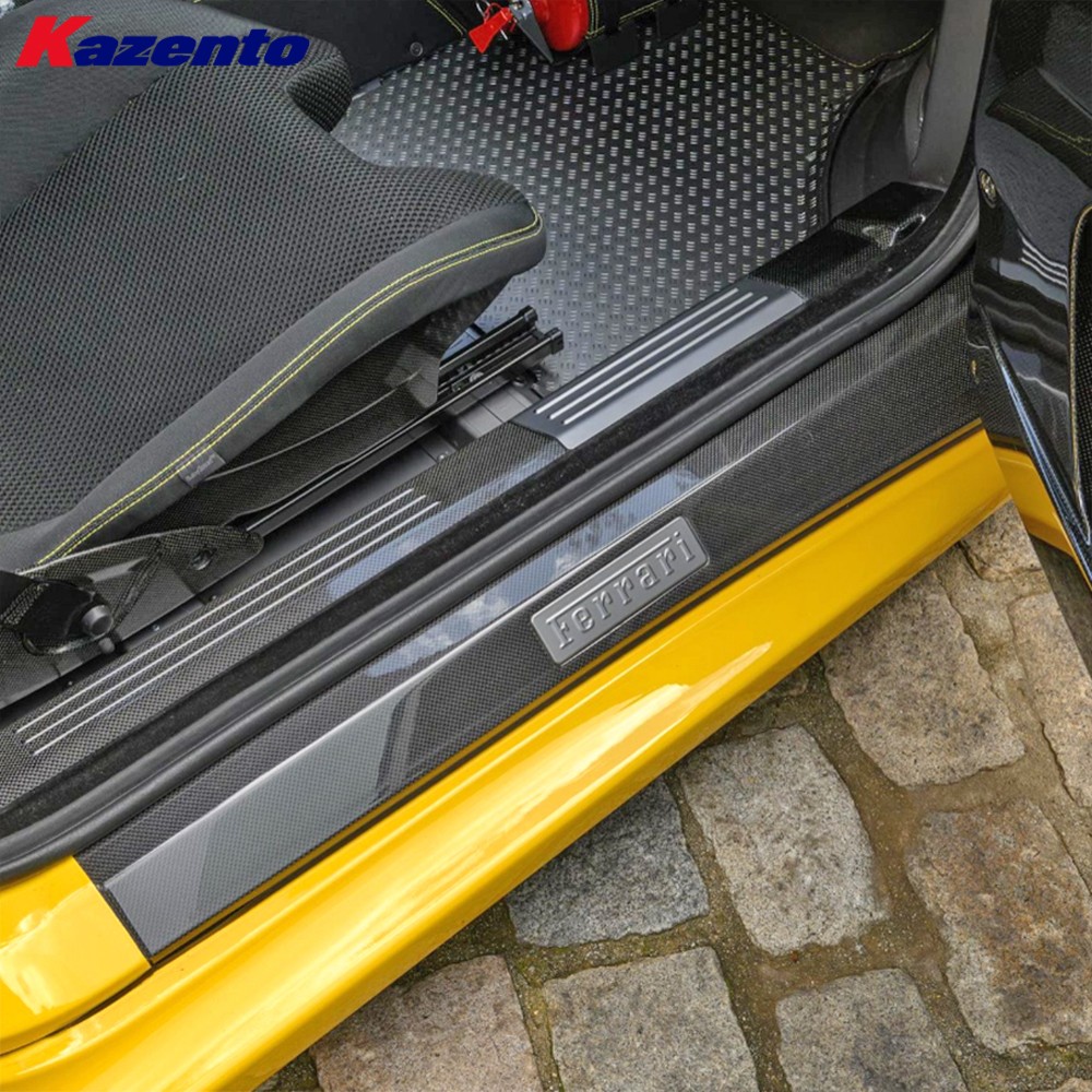 Door Sill Panel Plates W/letters For Ferrari F430 F360 1K Plain Matte Carbon