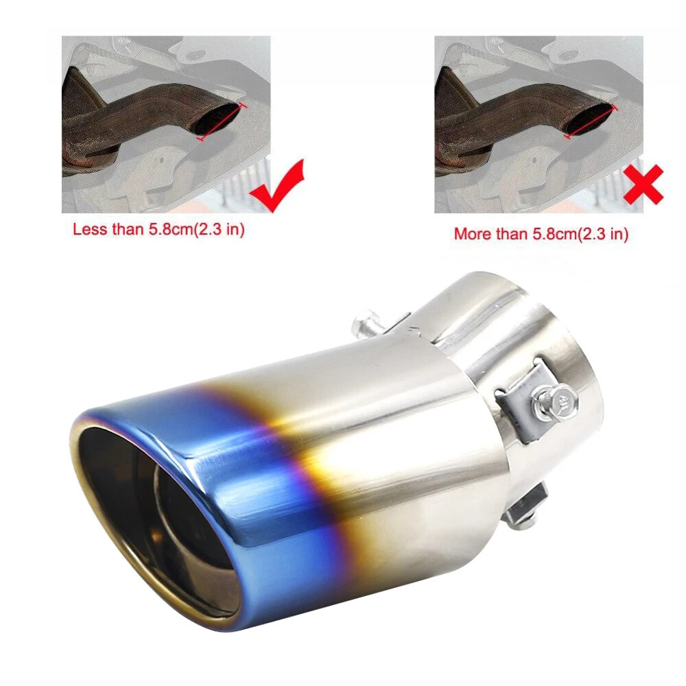 Car Exhaust Pipe Tip Rear Tail Titanium Throat Muffler Stainless Steel Universal