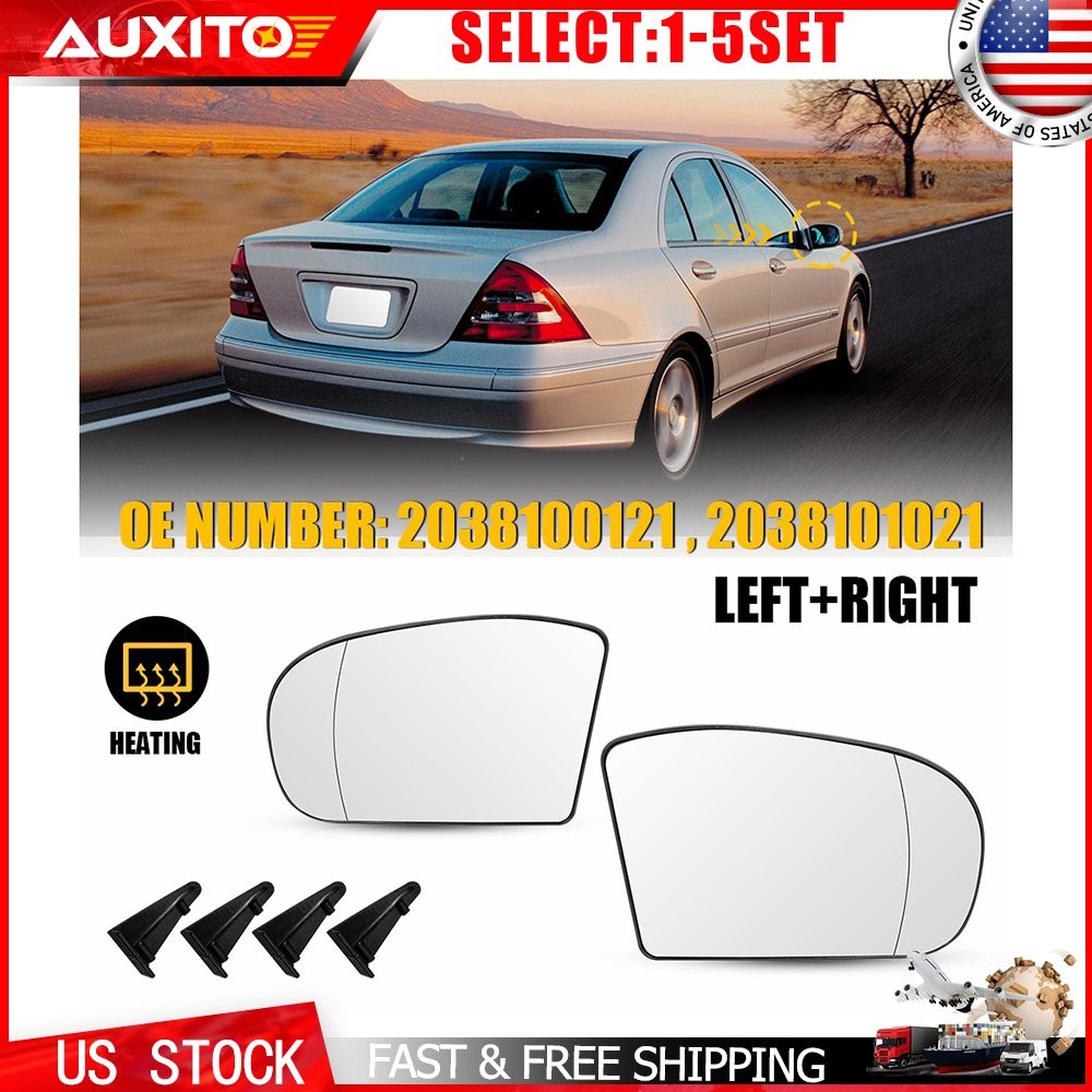 Left Right Mirror Heated Glass Base For Mercedes E/C Class W211 W203 01-07 2-10X