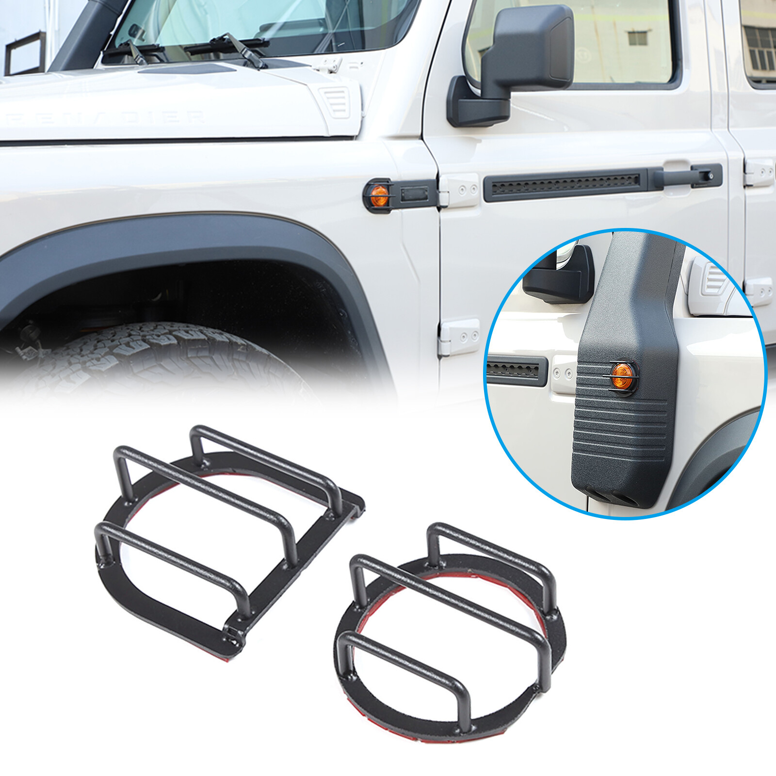 Steel Turn Side Signal Light Protect Guards Cover For Ineos Grenadier 2024-2025