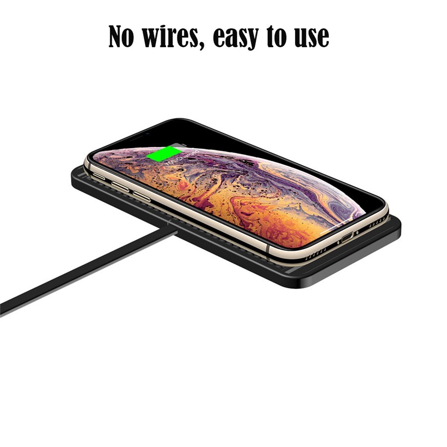 Car Wireless Phone Charger Pad Fast Charging Dock Non-slip For Apple iPhone X R