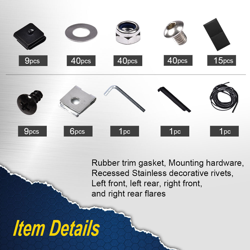 Fender Flares Pocket Rivet Offroad Fit For 2007-2013 GMC Sierra 1500 H/P