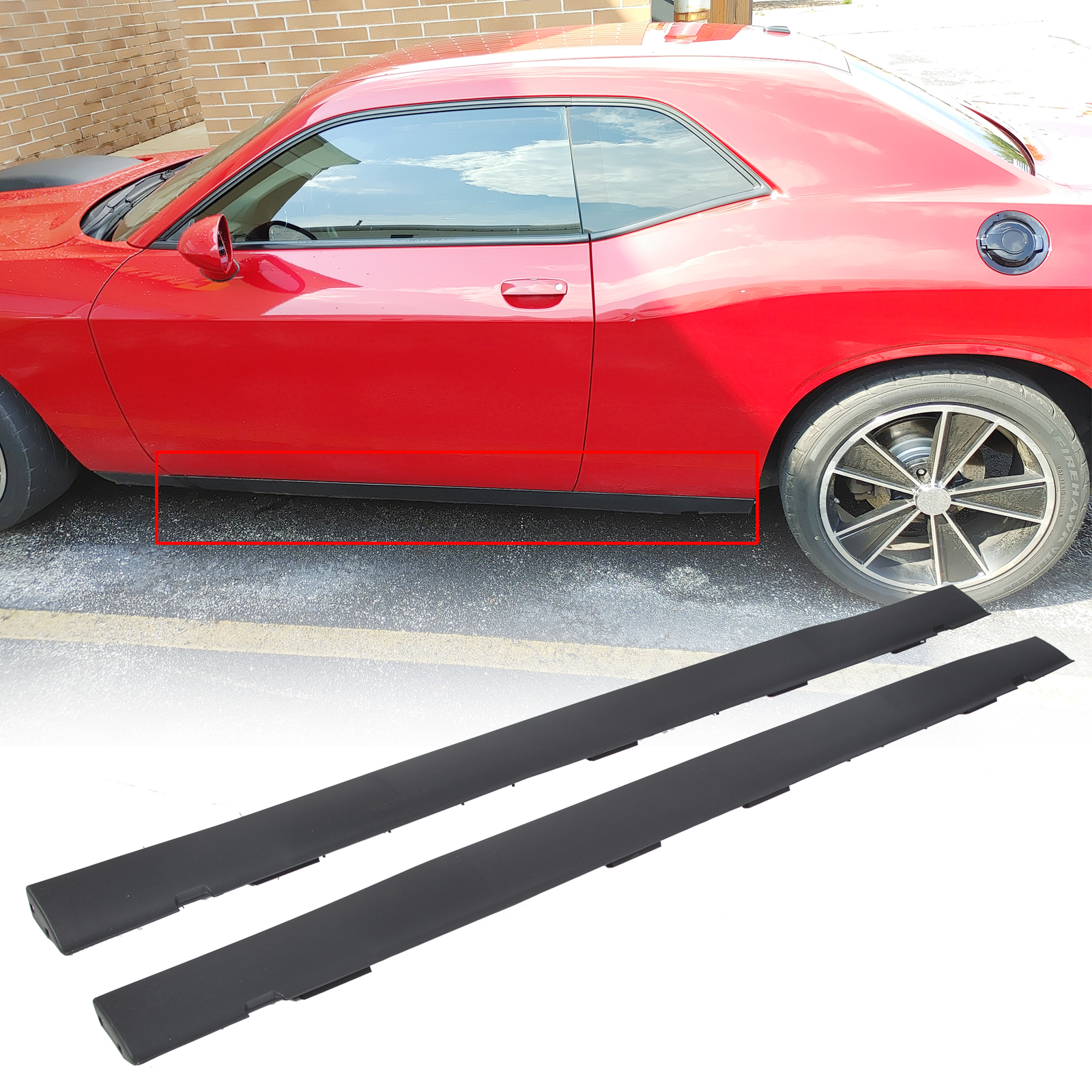 For Dodge Challenger 08-14 Left Right Rocker Panel Molding Trim Door Exterior