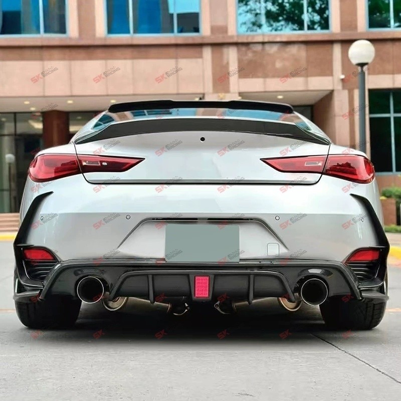 Forged/Carbon Fiber/Glossy Black Rear Spoiler Wing Kits Fits Infiniti Q60 17-22