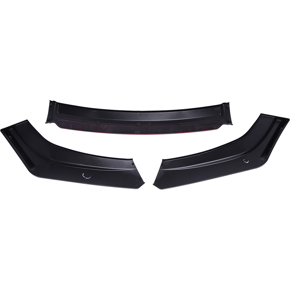 Carbon Look Universal Front Bumper Lip Spoiler Splitter Protector Kit Red Layer