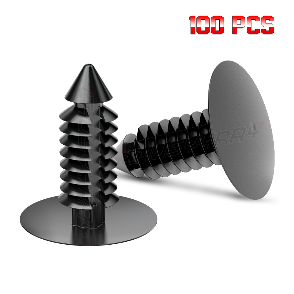 100 Push Type Clip Plastic Retainer Bumper Fender Fir Tree Fastener Fits 7.6mm