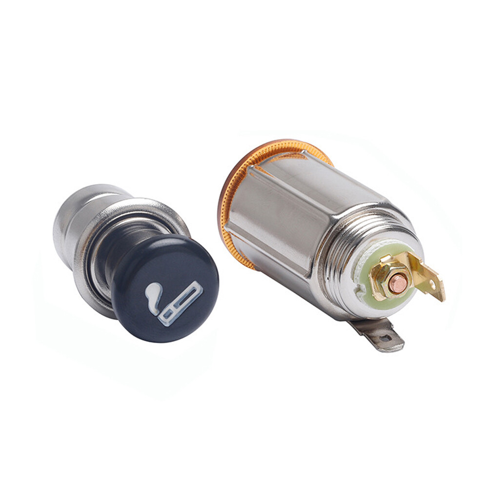 DC 12V Car Cigarette Lighter Socket w/ Cigarette Lighter Plug Replacement Parts