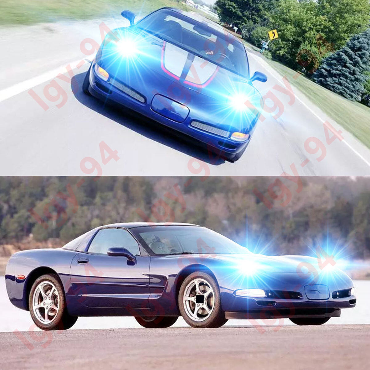 For Corvette C5 1997-2004 -4PC 8000K Projector Headlights Lamps LED Left & Right