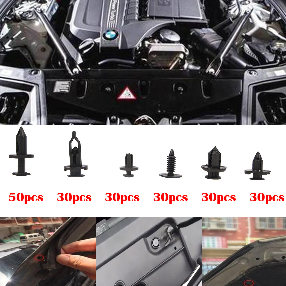 200 Pcs Push Bumper Fastener Rivet Clips with 6 Size Auto Body Retainer Clips