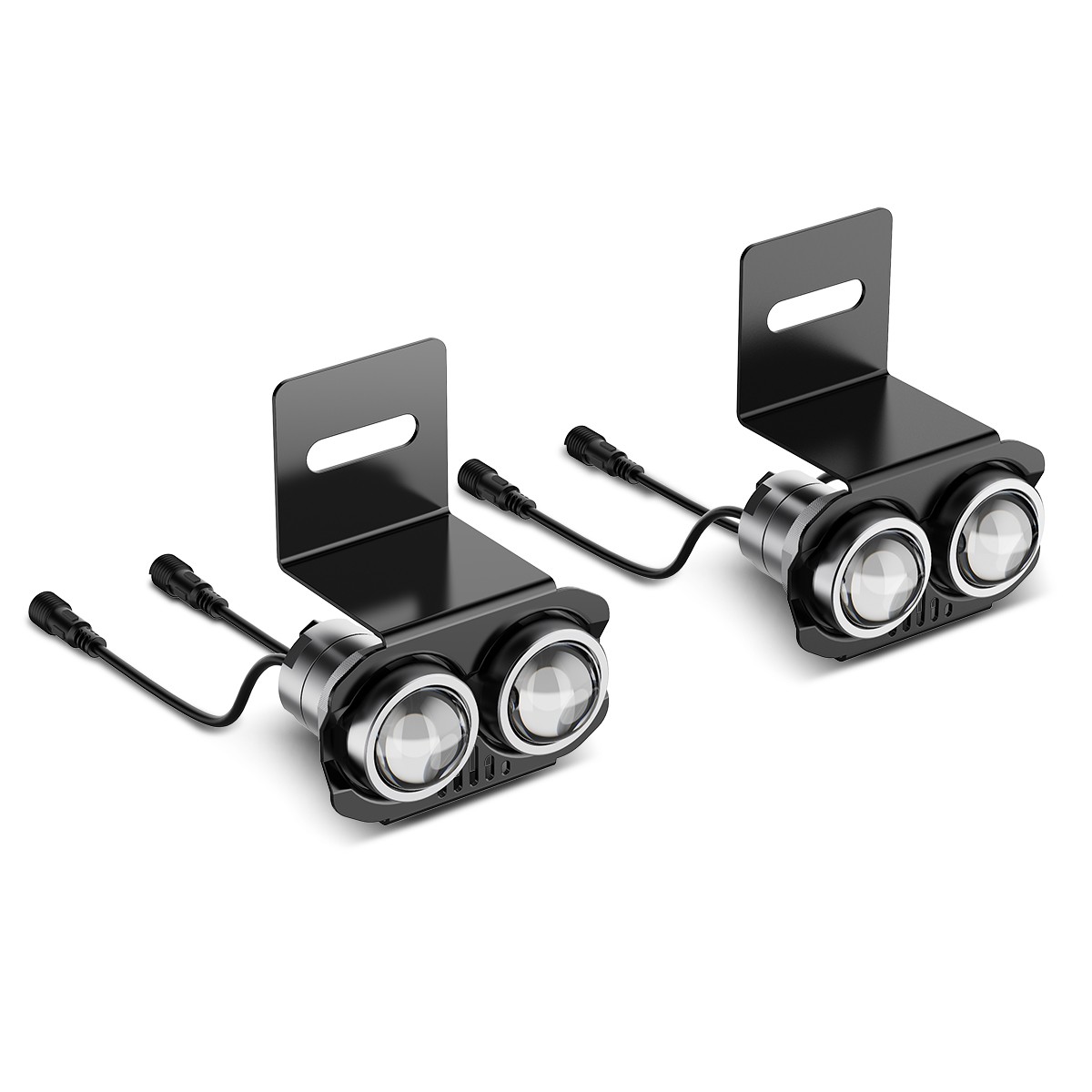 Front Bumper License Plate Mount Bracket Holder + 4pcs Led Work Light Bar White
