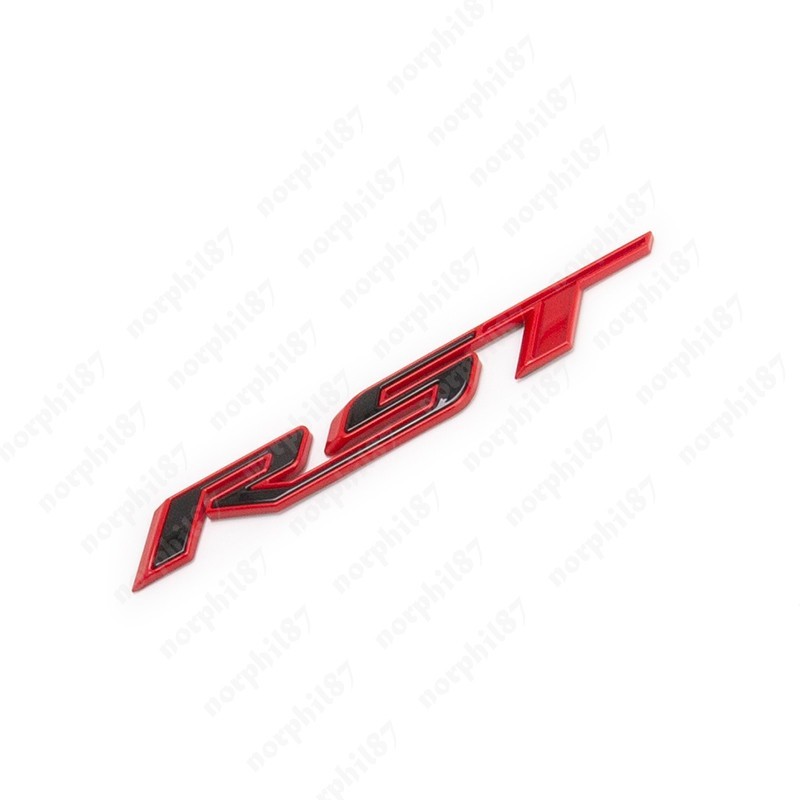1PC Tailgate RST Emblem Fit 2021-2026 Chevy Sliverado Badge Gloss Red Black