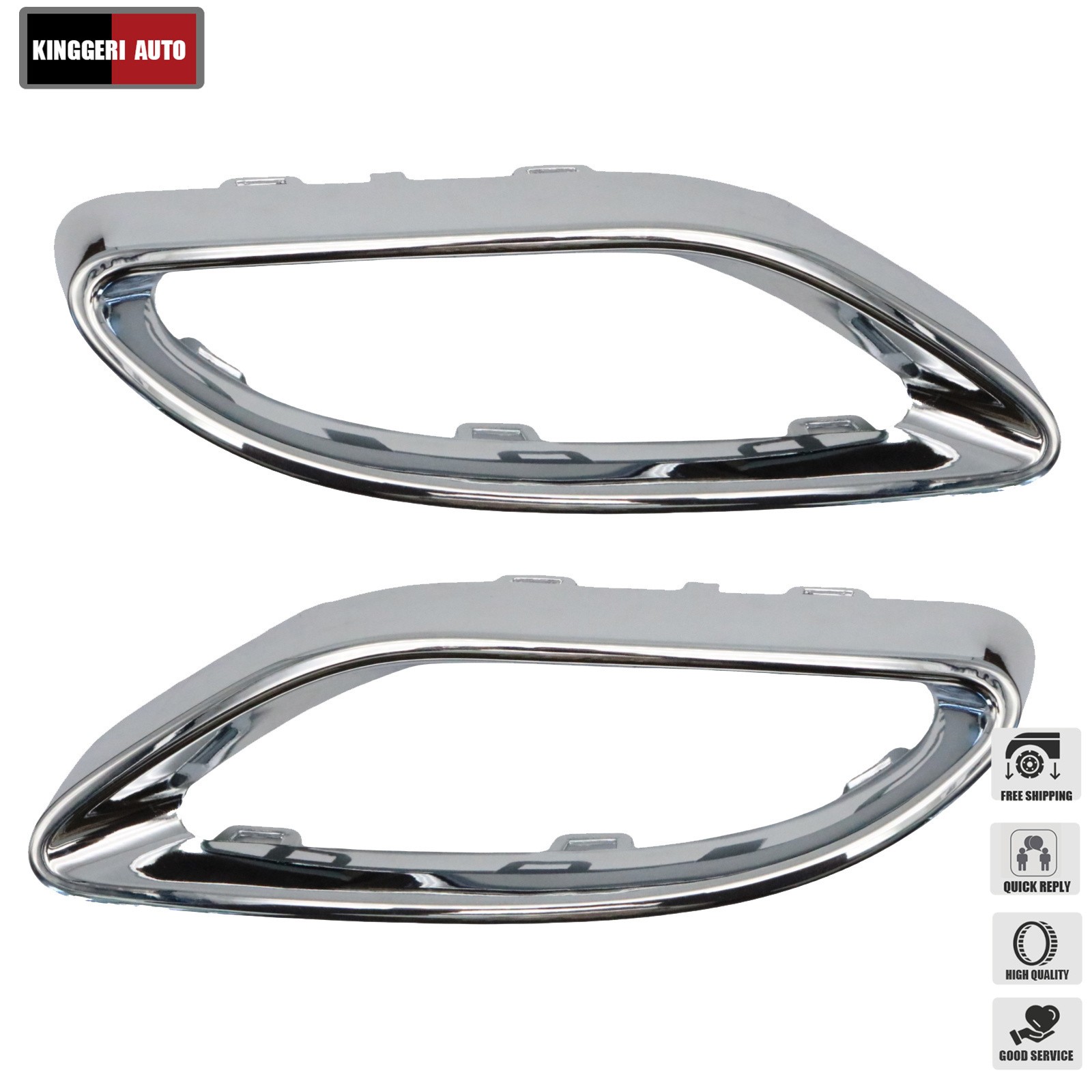 LH+RH Bumper Trim Chrome For Mercedes-Benz 2019-2022 A220 2018 E400 2021 E350 US