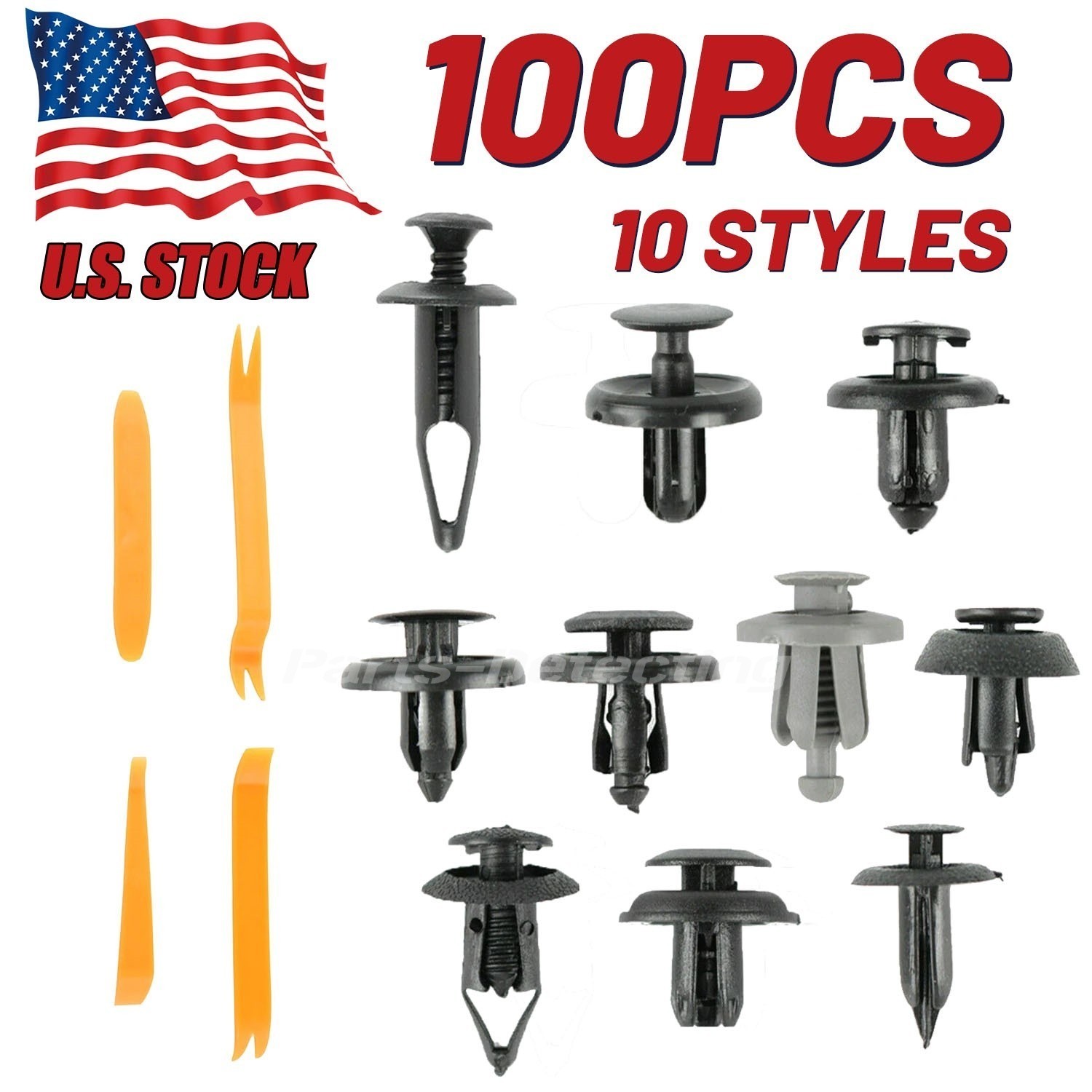 ✅100Pcs Bumper Clips Car Auto Fender 6 7 8 9 mm Trim Push Pin Rivet Fastener.