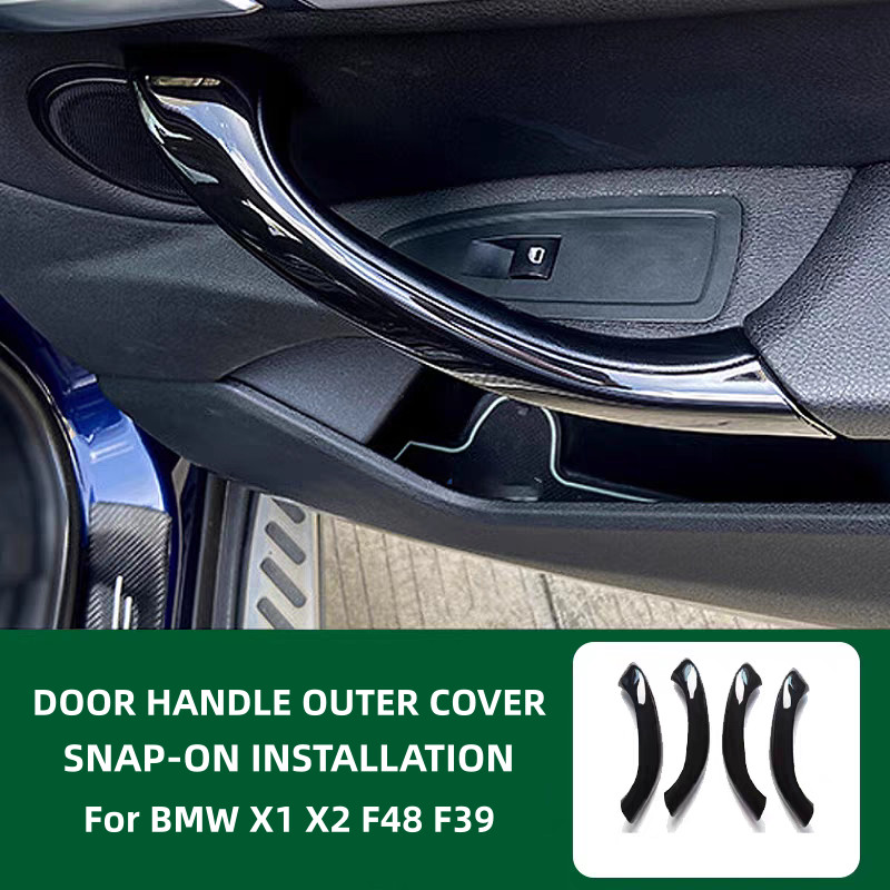 Car Interior Door Handle Trim Accessories Black Fits 2016-2022 BMW X1 X2 F48 F39