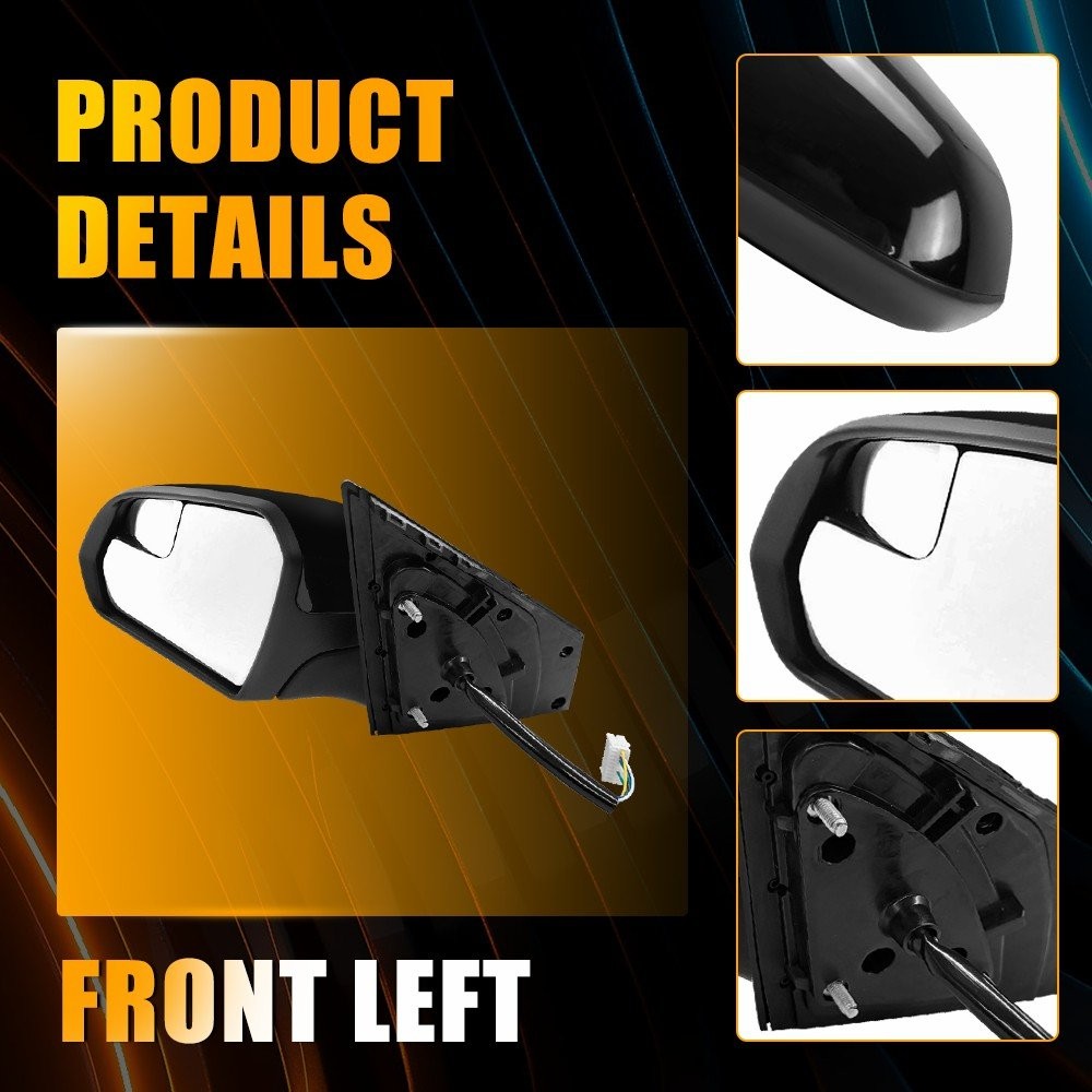 Driver Left Side Heated Power Door Mirror For 2015-2019 Hyundai Sonata 1-5SET