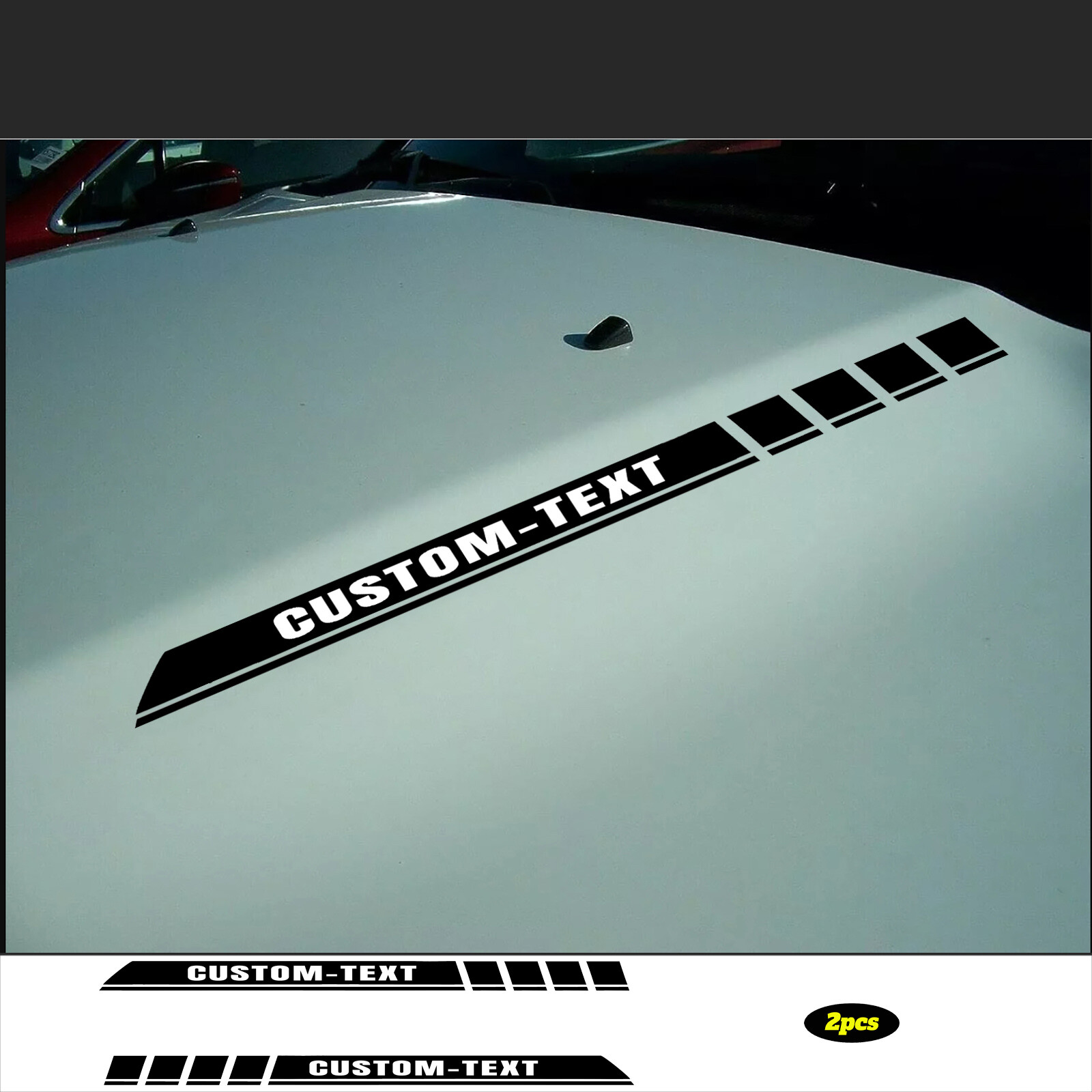 For Ford Maverick Graphics Stickers CUSTOM TEXT Car Hood Vinyl Decals 2Pcs