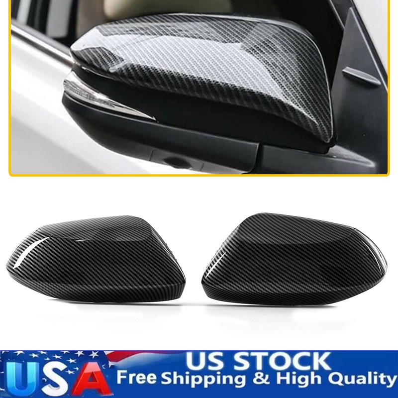 For Toyota Corolla 2019~2026 Carbon Black Side Rearview Mirror Cover Wing Trims