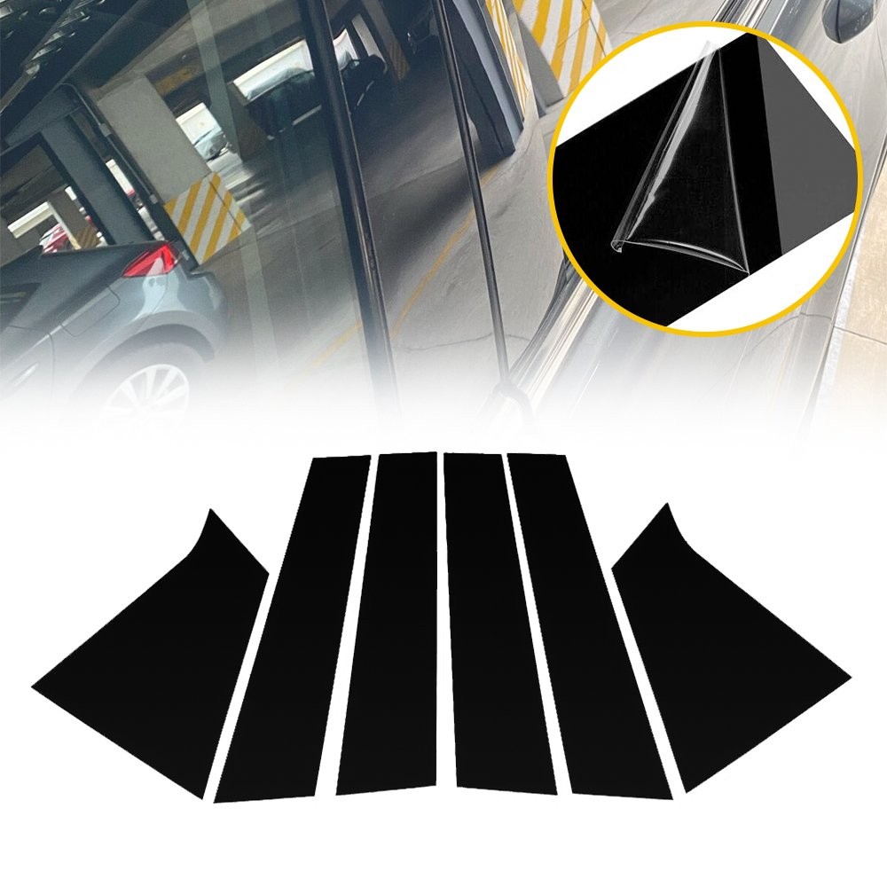 6pcs Piano Black Pillar Posts Door Trim Cover 2016-2021 For Chevrolet Malibu NEW