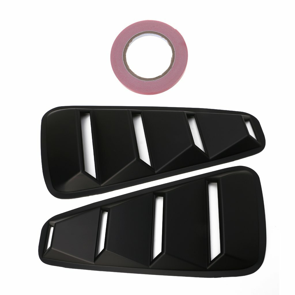 For Ford Mustang 1/4 Quarter Black Side Window Louvers Scoop Cover Vent 05-09