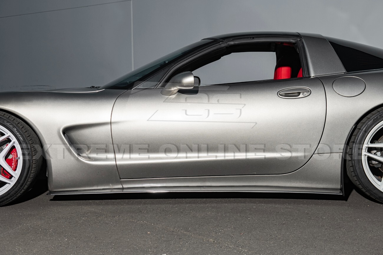 For 97-04 Corvette C5 | ZR1 Style Hydro-Dipped Carbon Fiber Side Skirts Panel