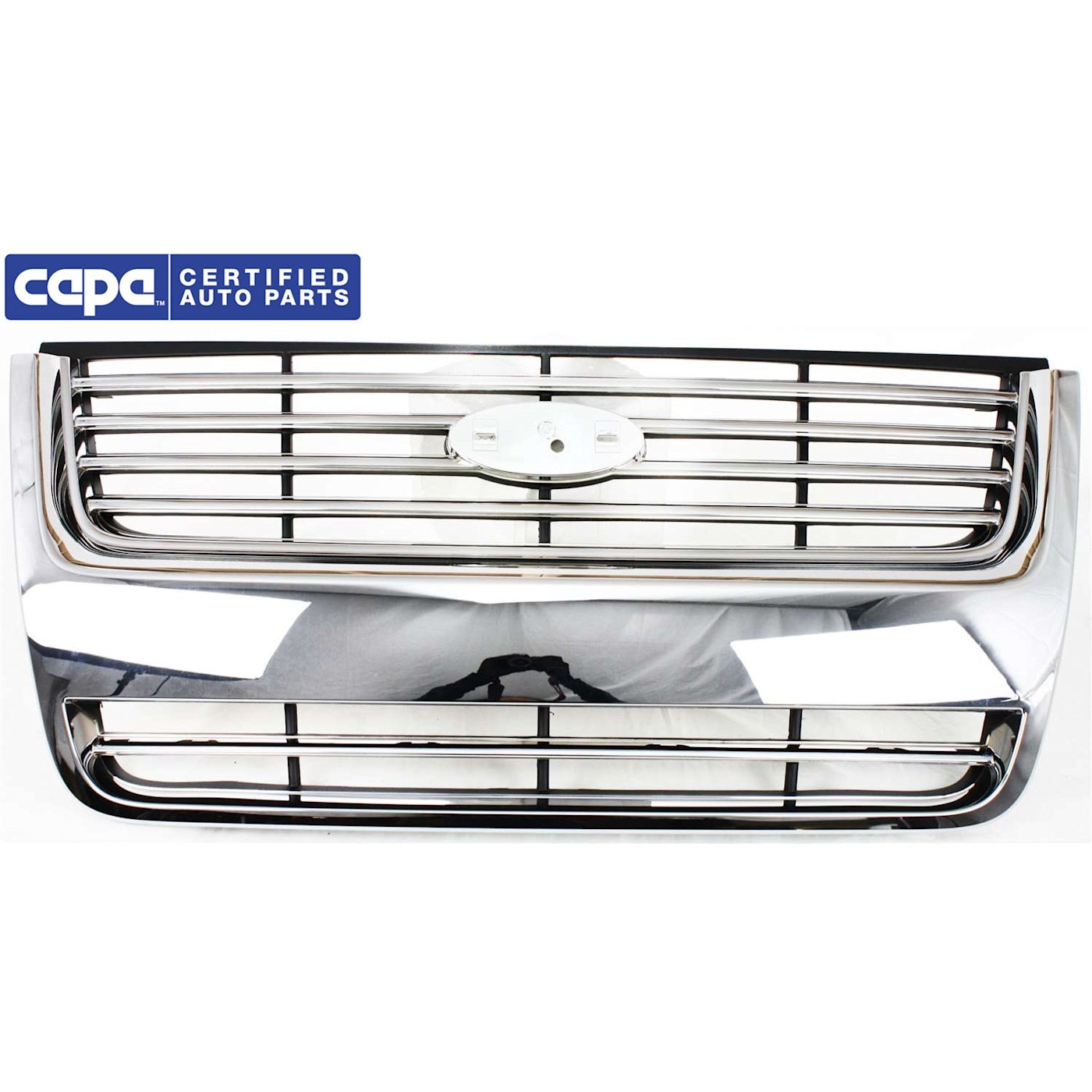 Grille For 2006-2010 Ford Explorer Chrome Shell w/ Black Insert Plastic CAPA