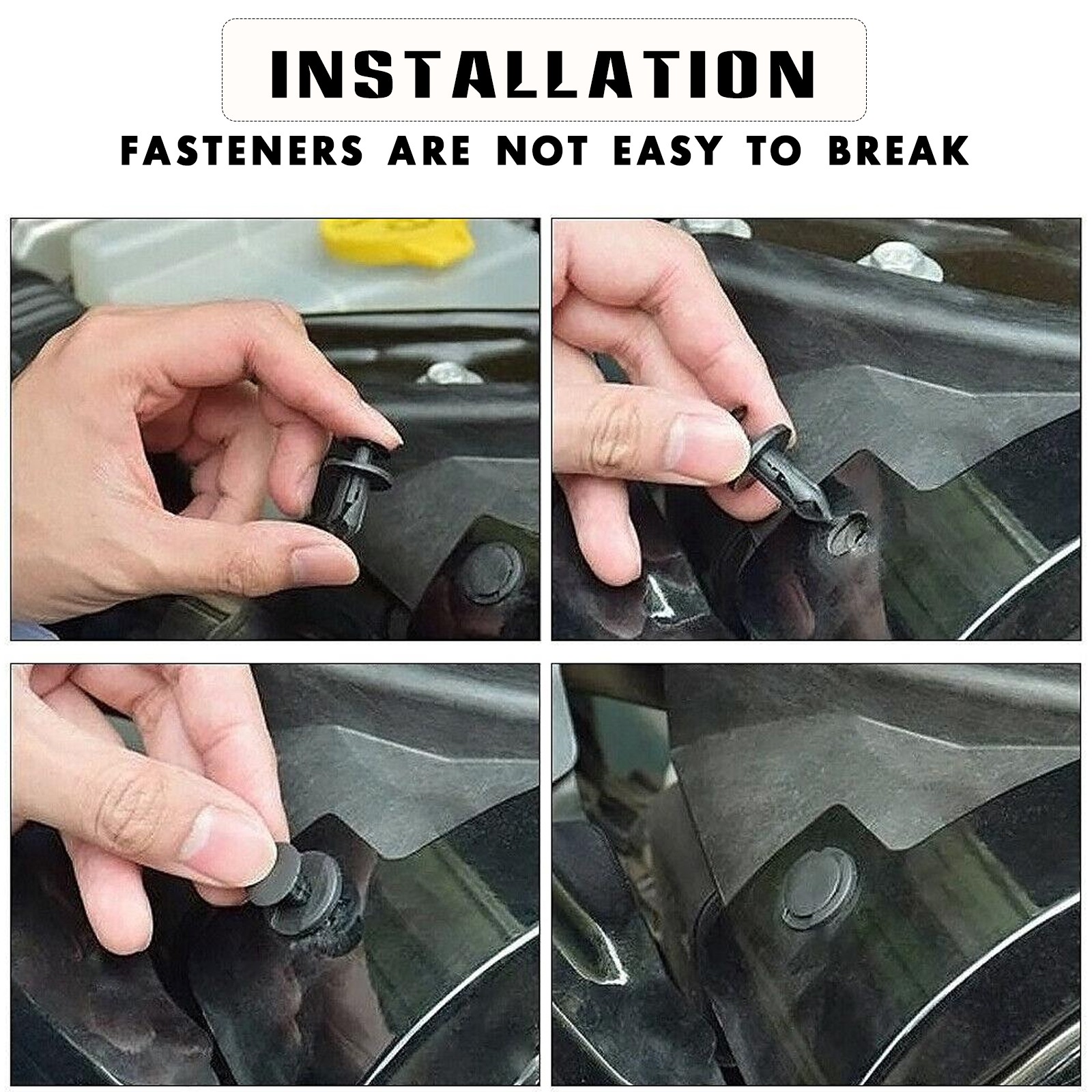 100PCS Car Retainer Auto Fasteners Push Trim Plastic Clips Pin Rivet Bumper Kit