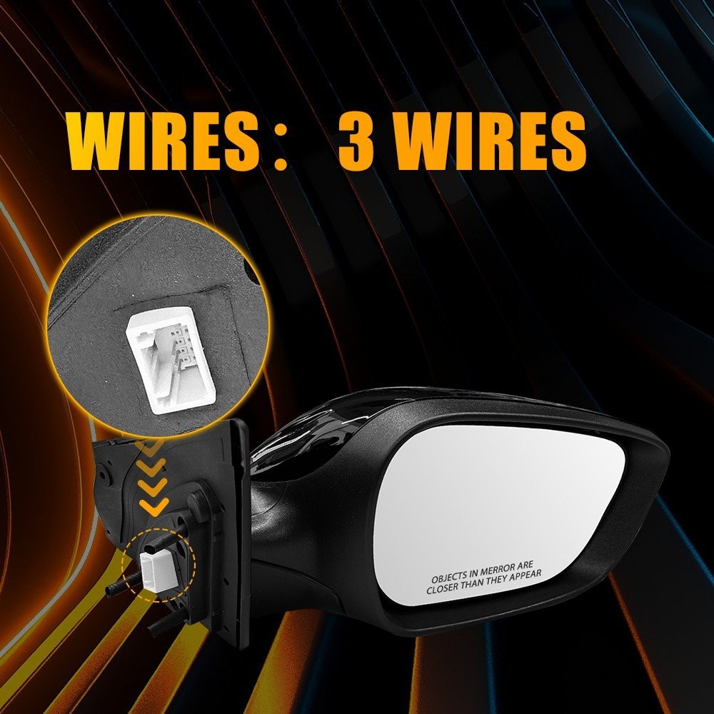 Black Right Side Rear View Mirror for 2015-2016 Hyundai Elantra USA1-5x