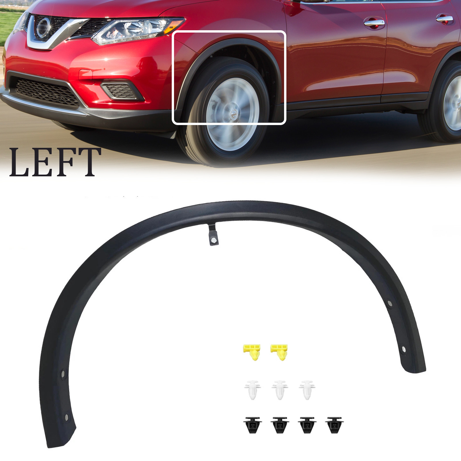 For 2014-2020 Nissan Rogue Front Fender Flare Molding Trim Left Driver Side
