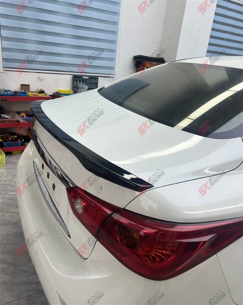 Glossy Black/Carbon Fiber Fits INFINITI Q50 2014-17 Rear Trunk Spoiler Wing Kits