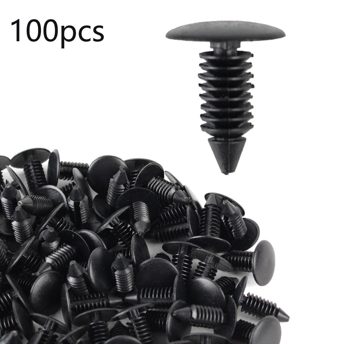 100x Push Type Clip Plastic Retainer Bumper Fender X-Mas Tree Rivet Fit 9mm Hole