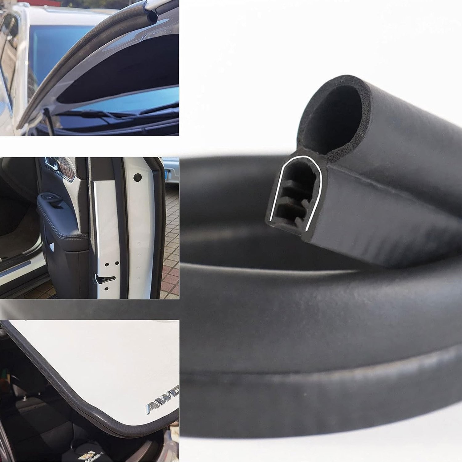 Black 4M U Shaped Rubber Seal Car Door Edge Guard Molding Trim Protectors Strip
