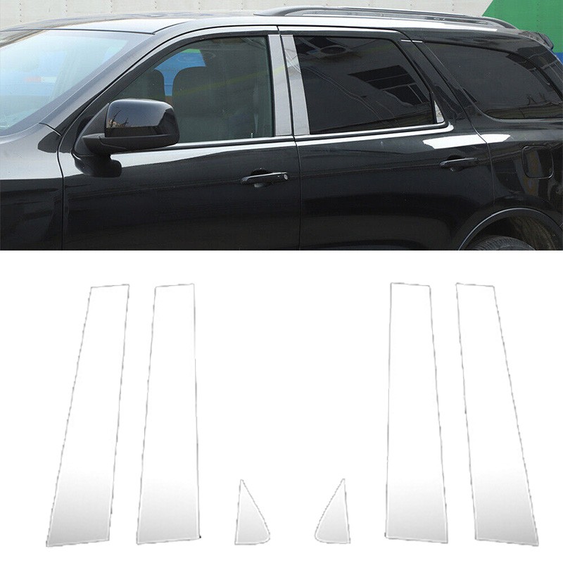 6x Silvery Pillar Post Door Molding Trim Fit For Dodge Durango 2011-2023 2024