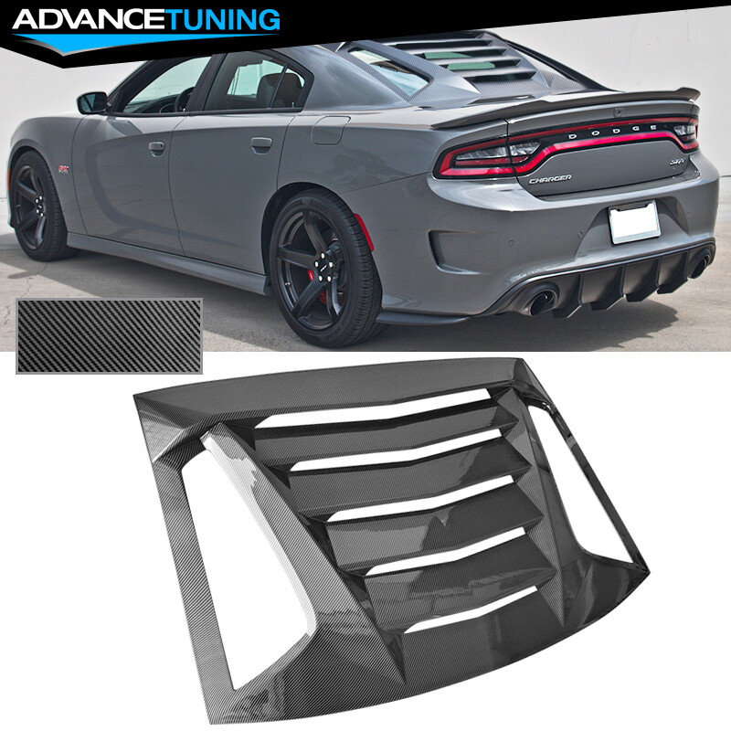 Fits 11-23 Dodge Charger Carbon Fiber Print Rear Window Louver Sun Shade Cover