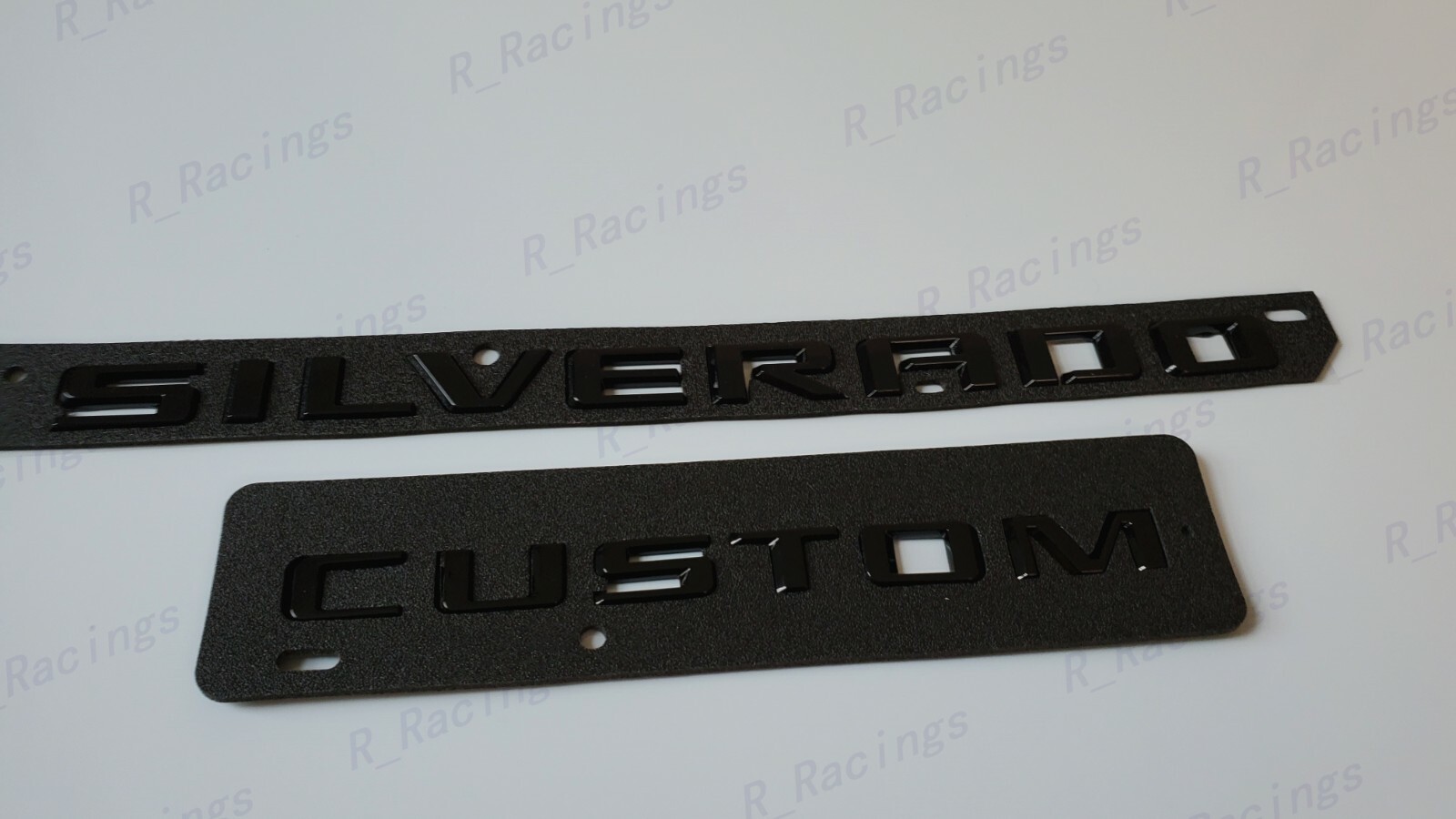 2PCS Tailgate Gloss Black Silverado Custom Emblem Letter Fit 2019-2022 Silverado