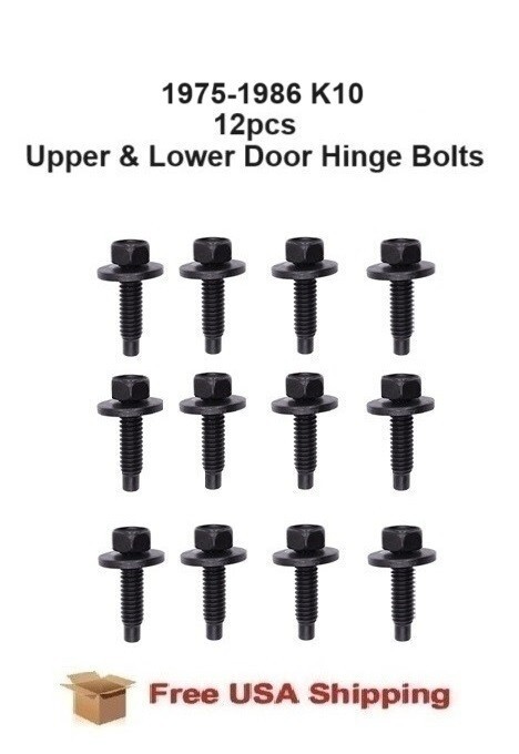 For 1975-1986 K10 Upper & Lower Door Hinge Bolts 12pcs FREE SHIPPING
