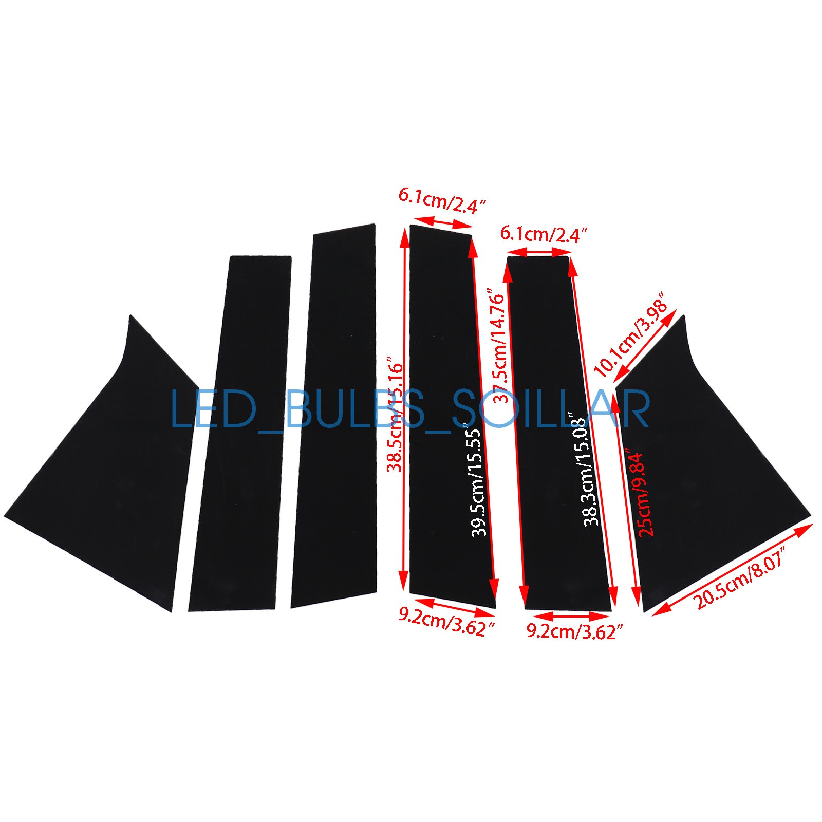 6pcs Black Window Pillar Post Door Trim Cover Set For Chevrolet Malibu 2016-2021