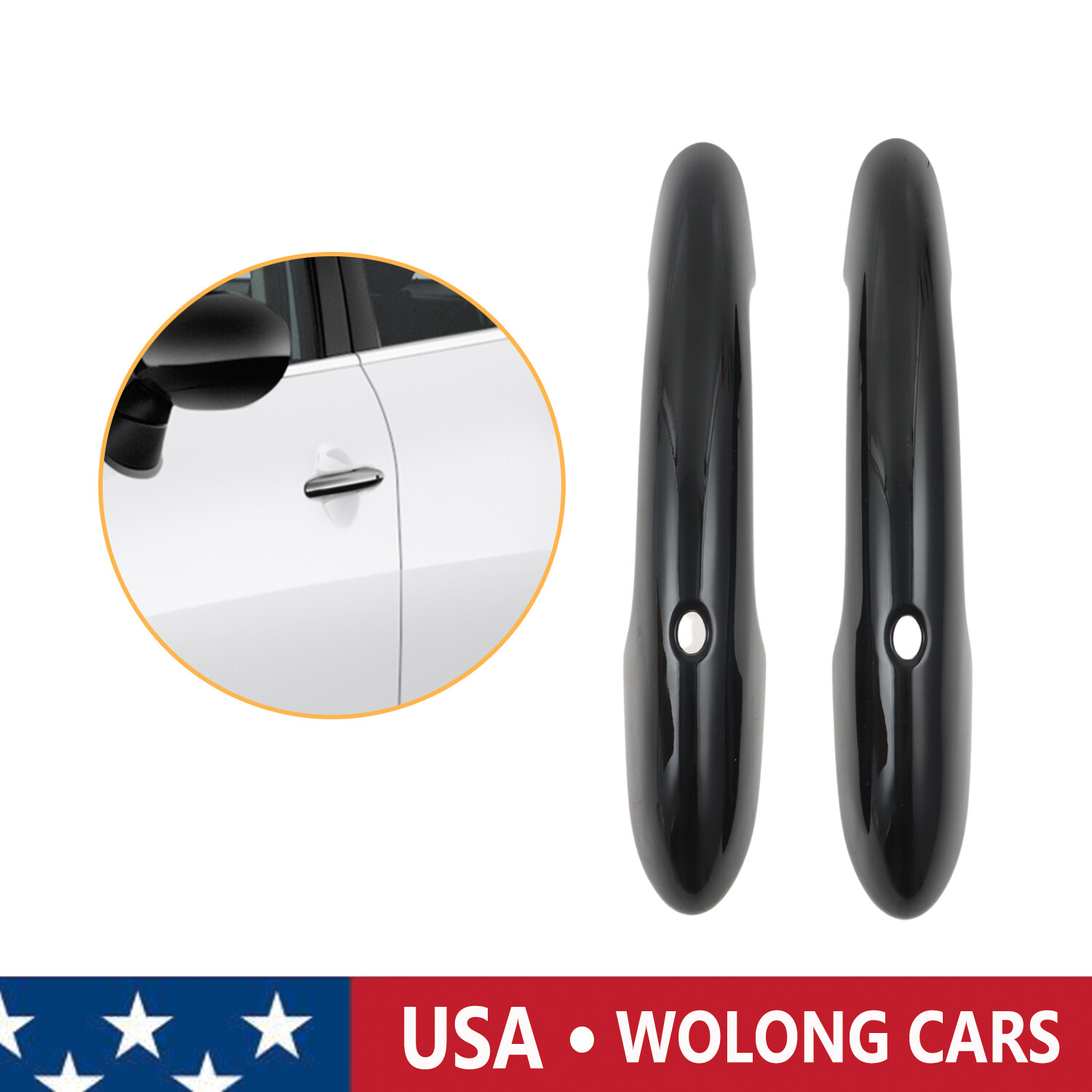 Set of 2 Glossy Black Side Door Handle Cover Trim for 2014-2018 Mini Cooper