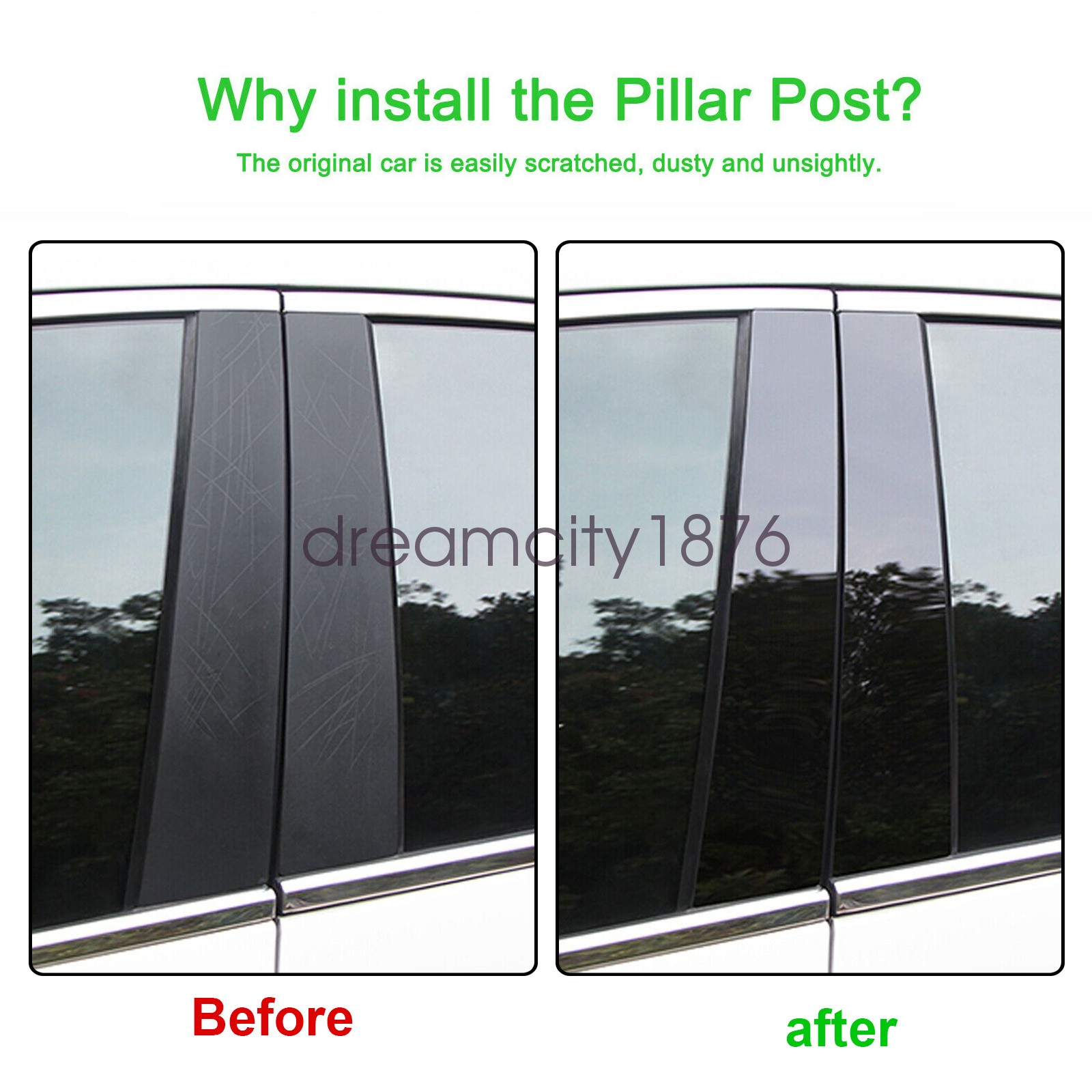 FIT Chevrolet Malibu 16-21 New Black Window Pillar Post Door Trim Cover Set 6pc