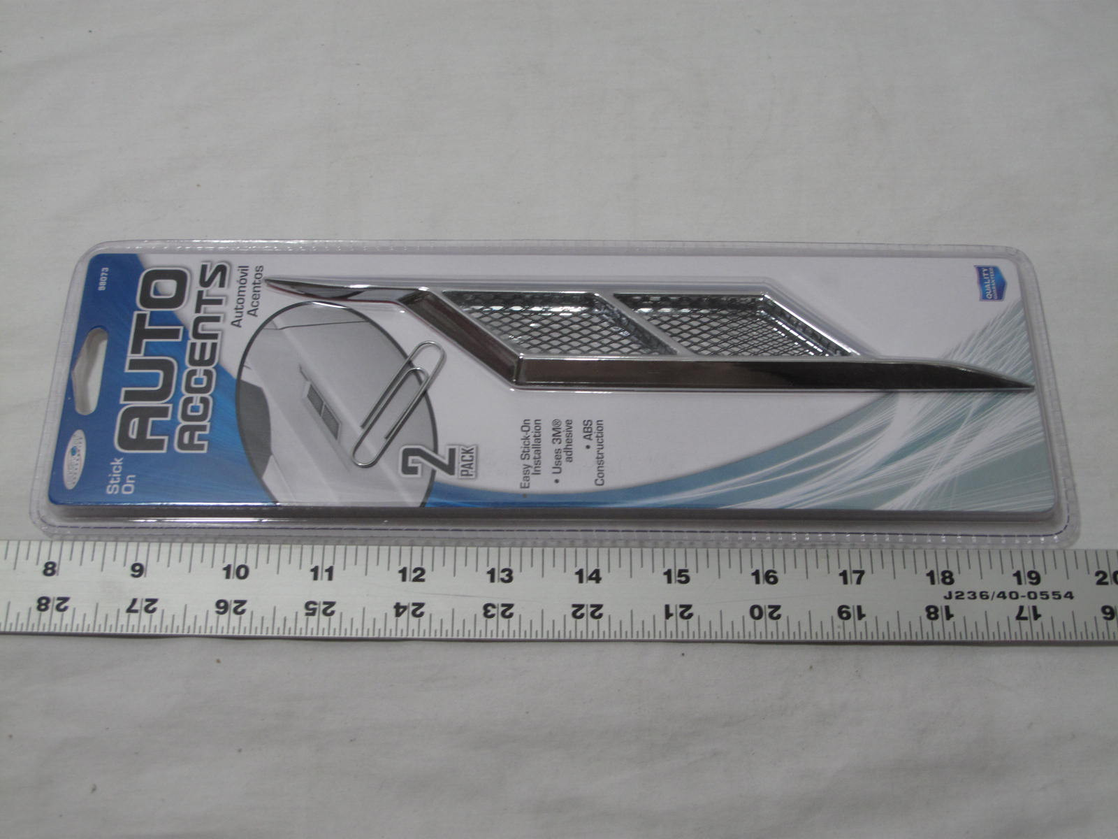 (2) NEW Fender/Hood Self-Adhesive Vent 98073 mesh grille chrome
