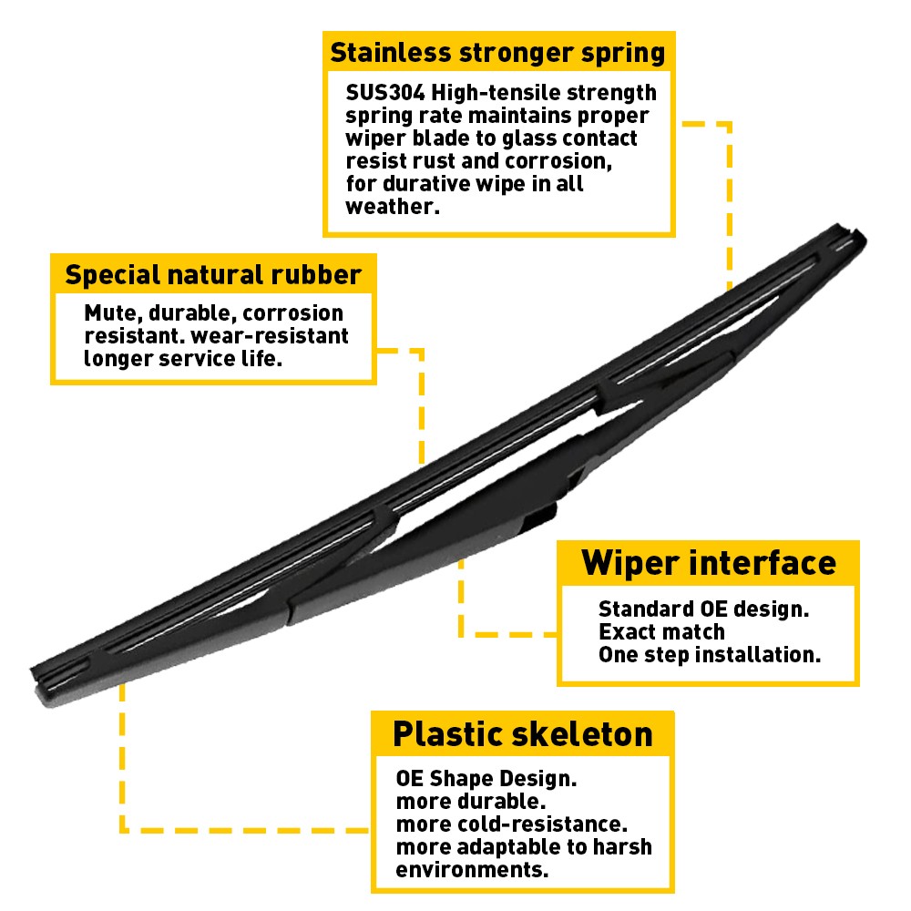 1-10Set Rear Windscreen Wiper Arm w/ Blade For MAZDA CX5 2013-16 Back Windshield