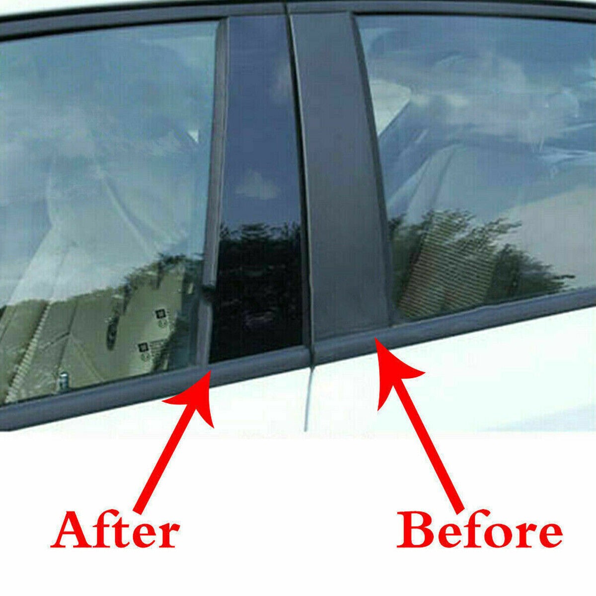 4pcs Door Trim B Pillar Posts Gloss Black Cover Trim Kit For Ford F150 2015-2021