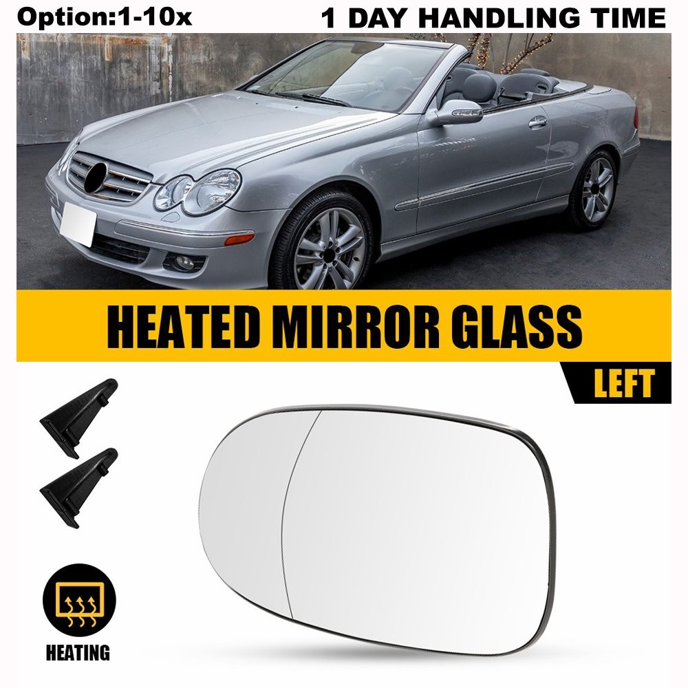 Driver Left View Side Mirror Glass Heated For 2003-05 Mercedes Benz CLK320 Base