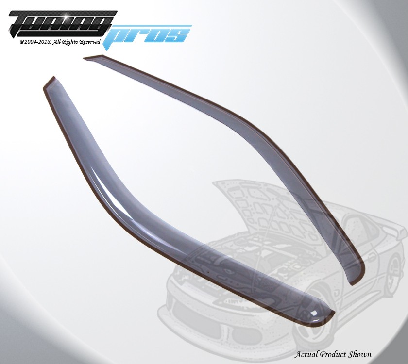 Light Gray Rain Visor Deflector 2pcs Out Channel Ford F-450 Regular Cab 1999-16